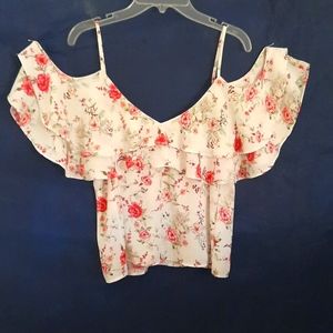 Forever 21 Off the shoulder Floral Tank Top,  Size Small